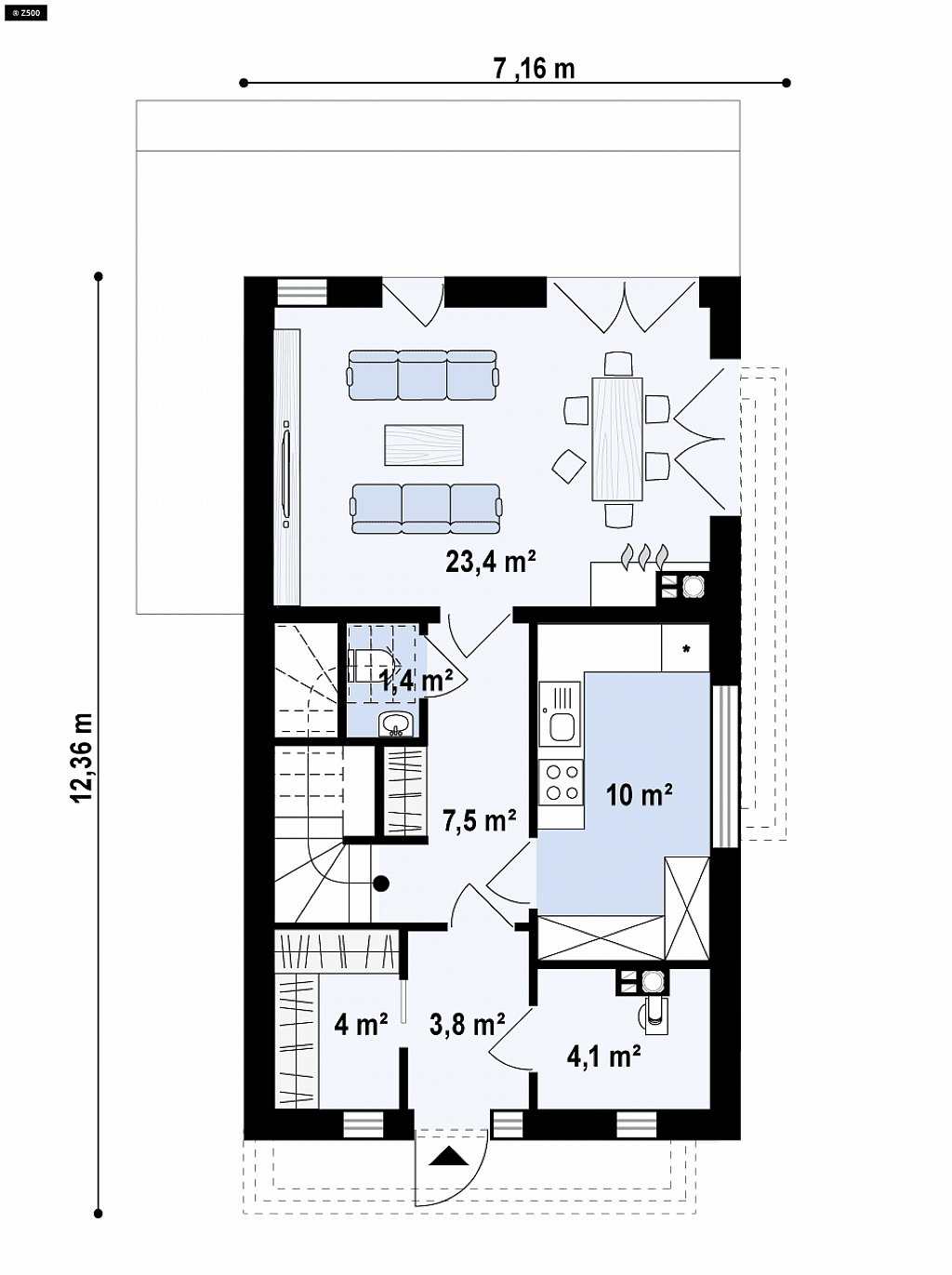 План проекта дома S3-104-3 фото 1