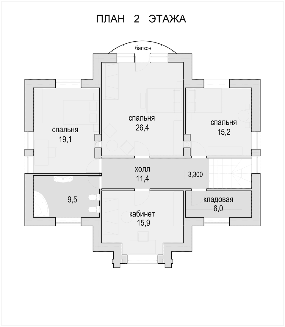 План проекта дома S1-208 фото 2