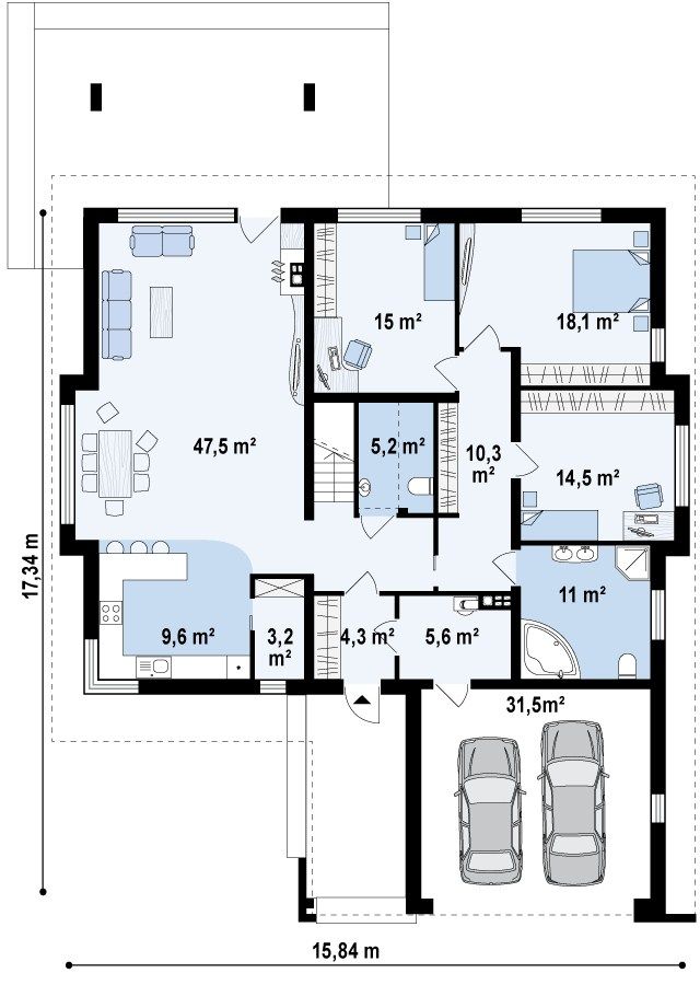 План проекта дома S3-252-2 фото 1