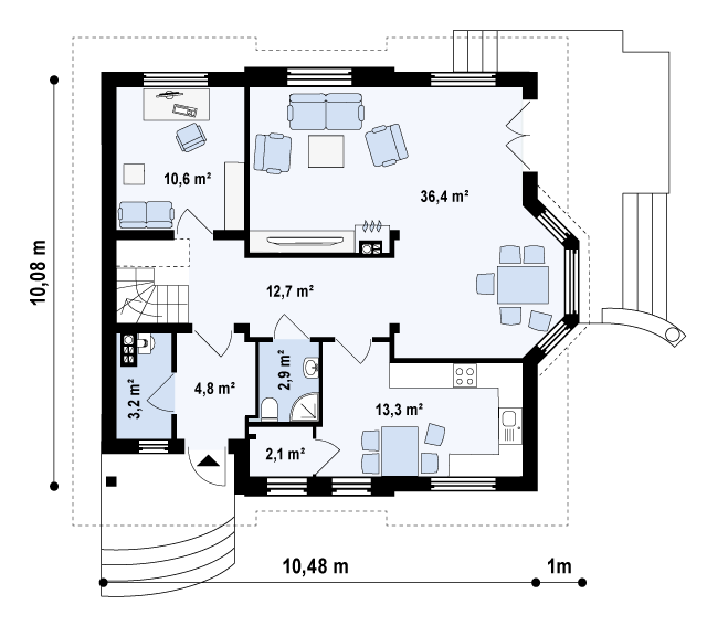 План проекта дома S3-167 фото 1