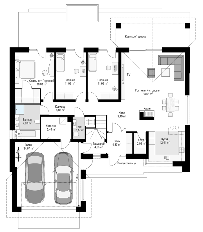 План проекта дома S8-279-2 фото 1
