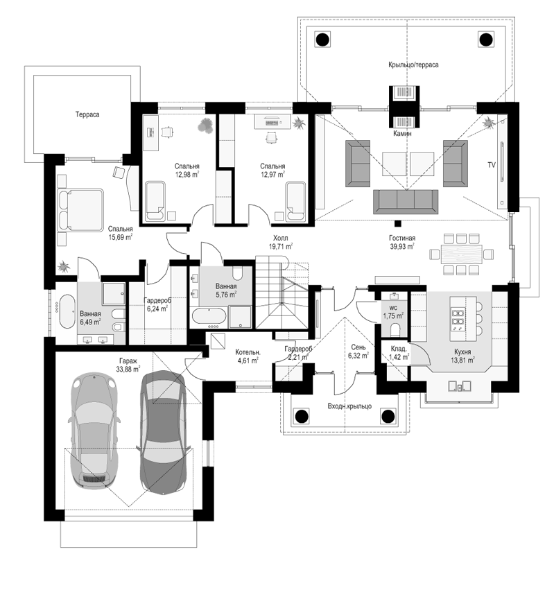 План проекта дома S8-260-2 фото 1