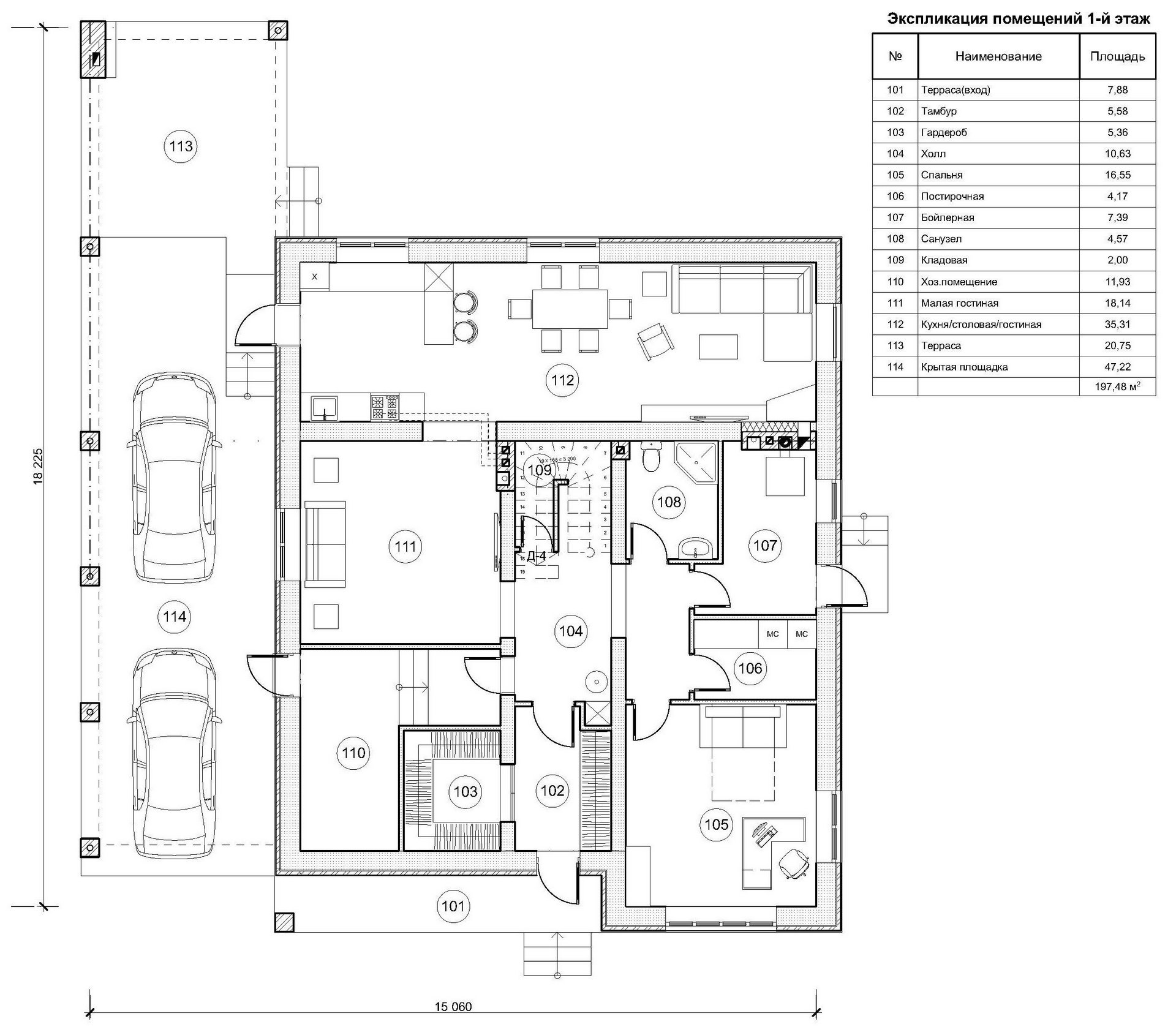 План проекта дома S-354 фото 1