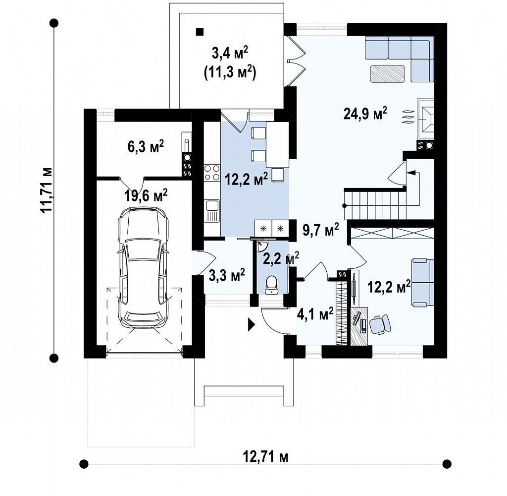 План проекта дома S3-254-1 фото 2