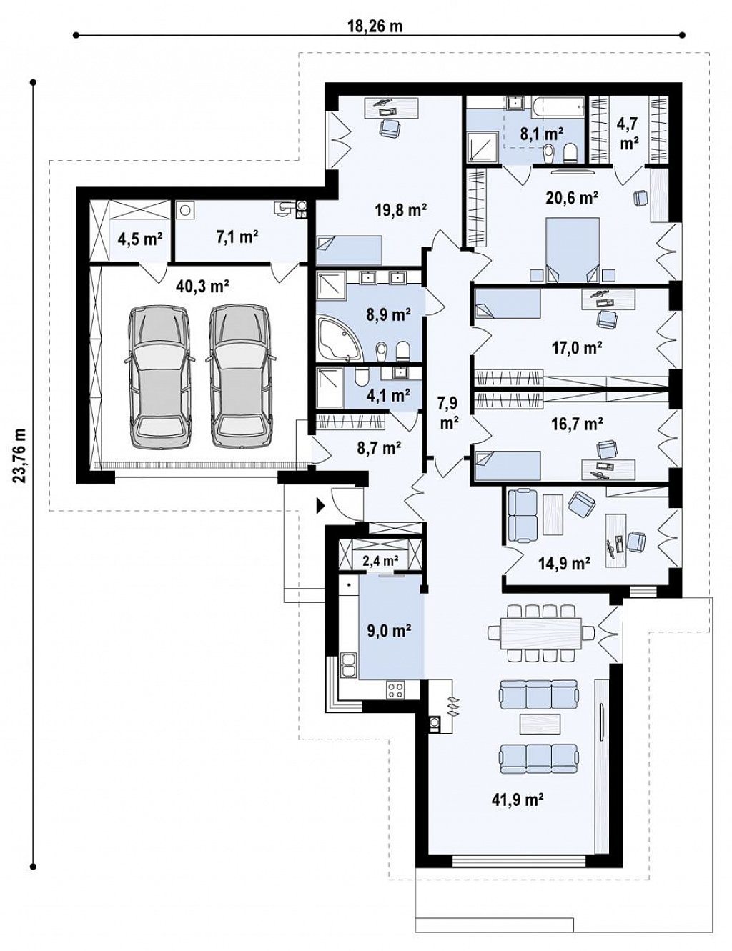 План проекта дома S3-245-1 фото 1