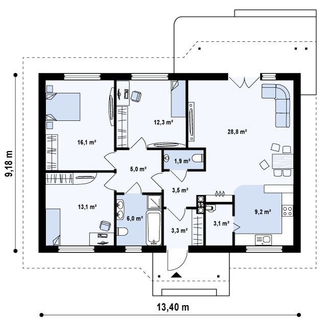 План проекта дома S3-102 фото 1