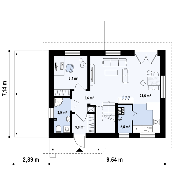 План проекта дома S3-100-1 фото 1