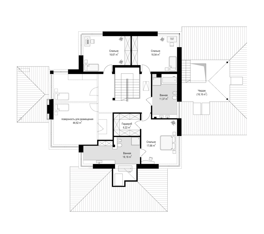 План проекта дома S8-442-1 фото 2