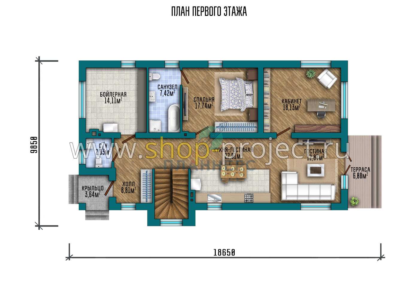 План проекта дома S2-190-1 фото 1