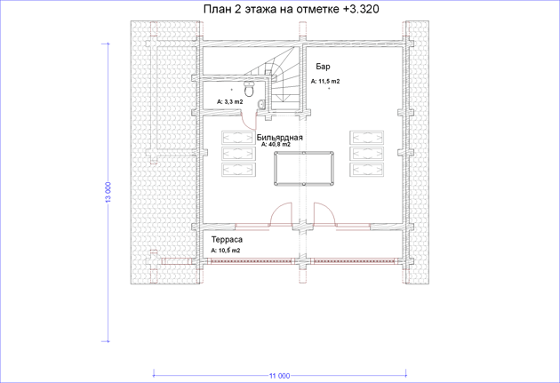 План проекта дома WB6-436 фото 2