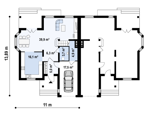 План проекта дома S3-223-2 фото 1