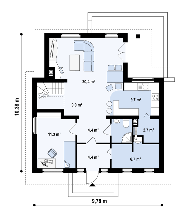 План проекта дома S3-143 фото 1