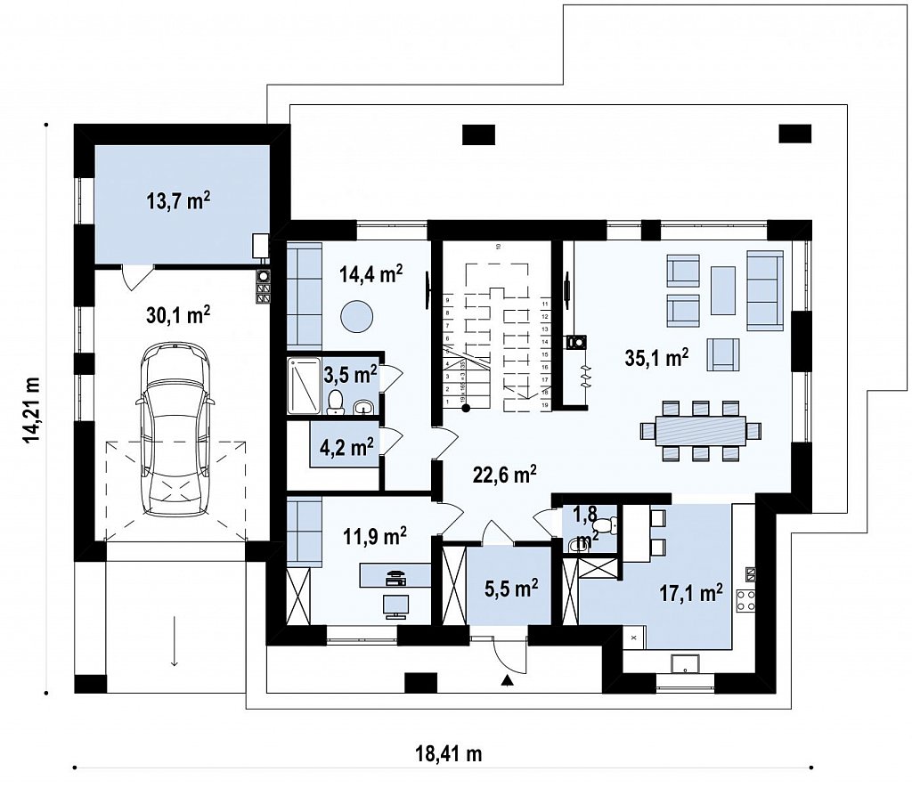 План проекта дома S3-271-1 фото 1
