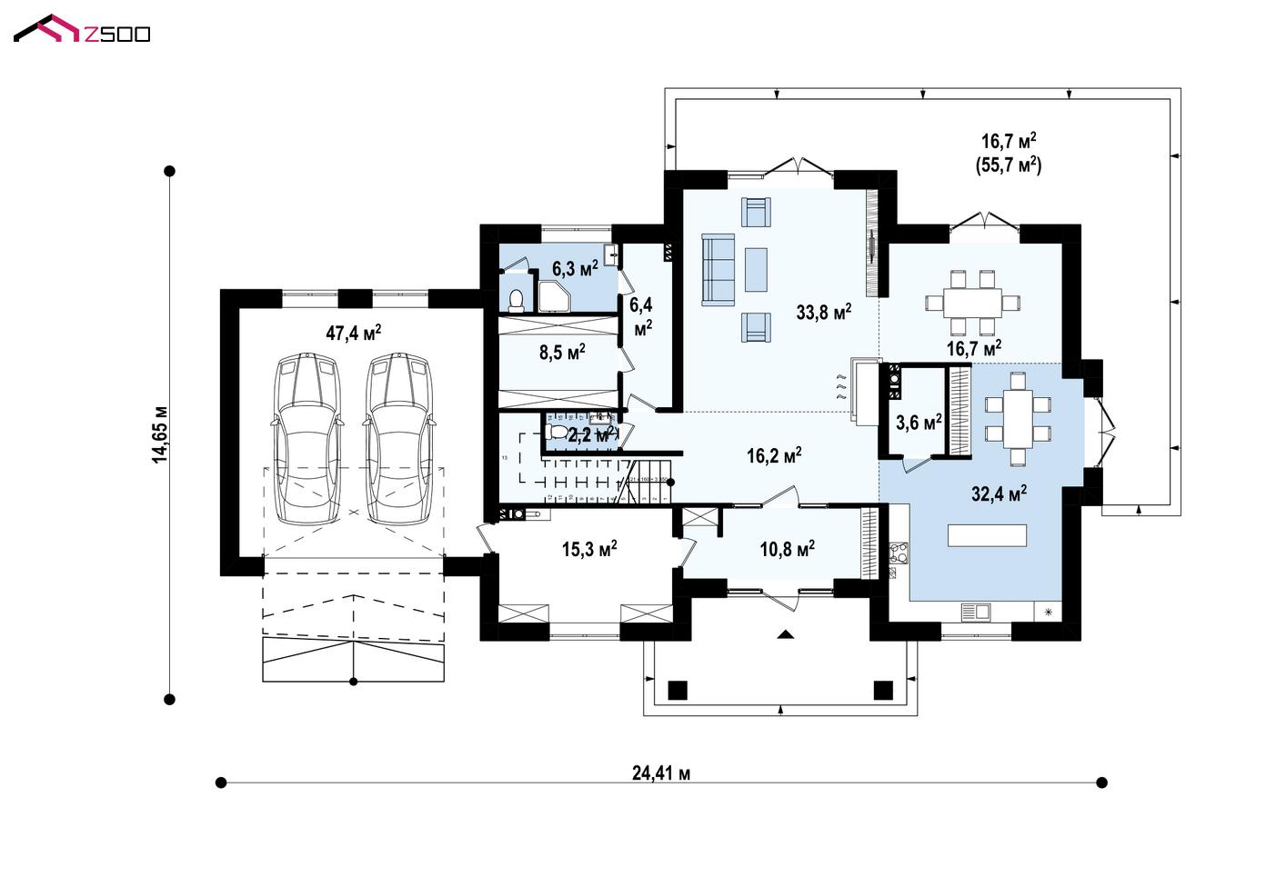 План проекта дома S3-355 фото 1