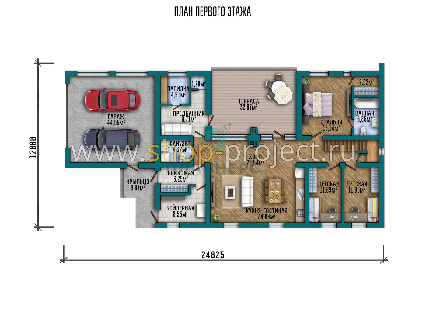 План проекта дома S2-284 фото 1