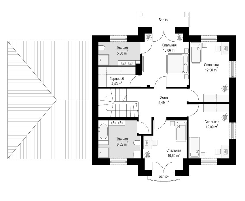 План проекта дома S8-249-1 фото 2