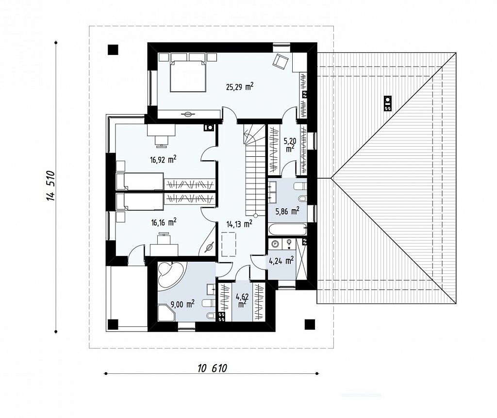 План проекта дома S3-266-2 фото 2