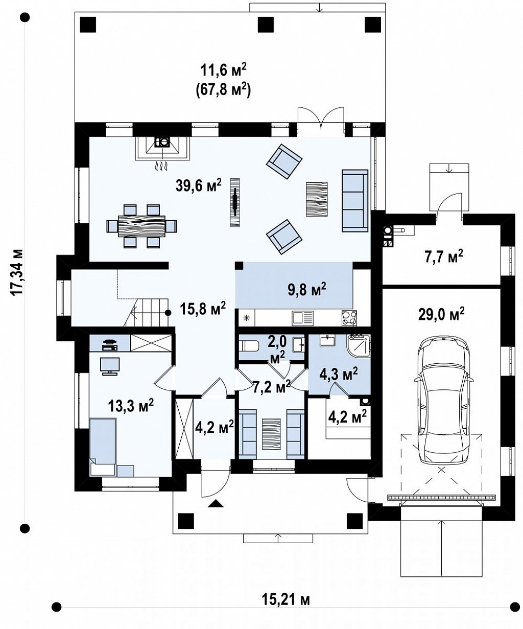 План проекта дома S3-248-1 фото 1