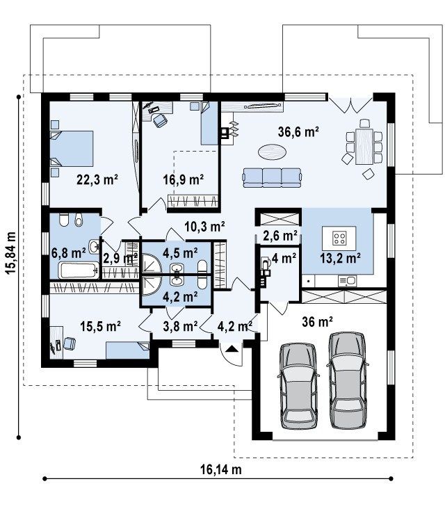 План проекта дома S3-184-1 фото 1