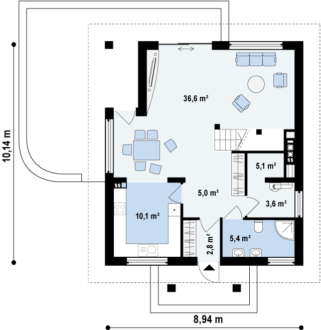 План проекта дома S3-132 фото 1