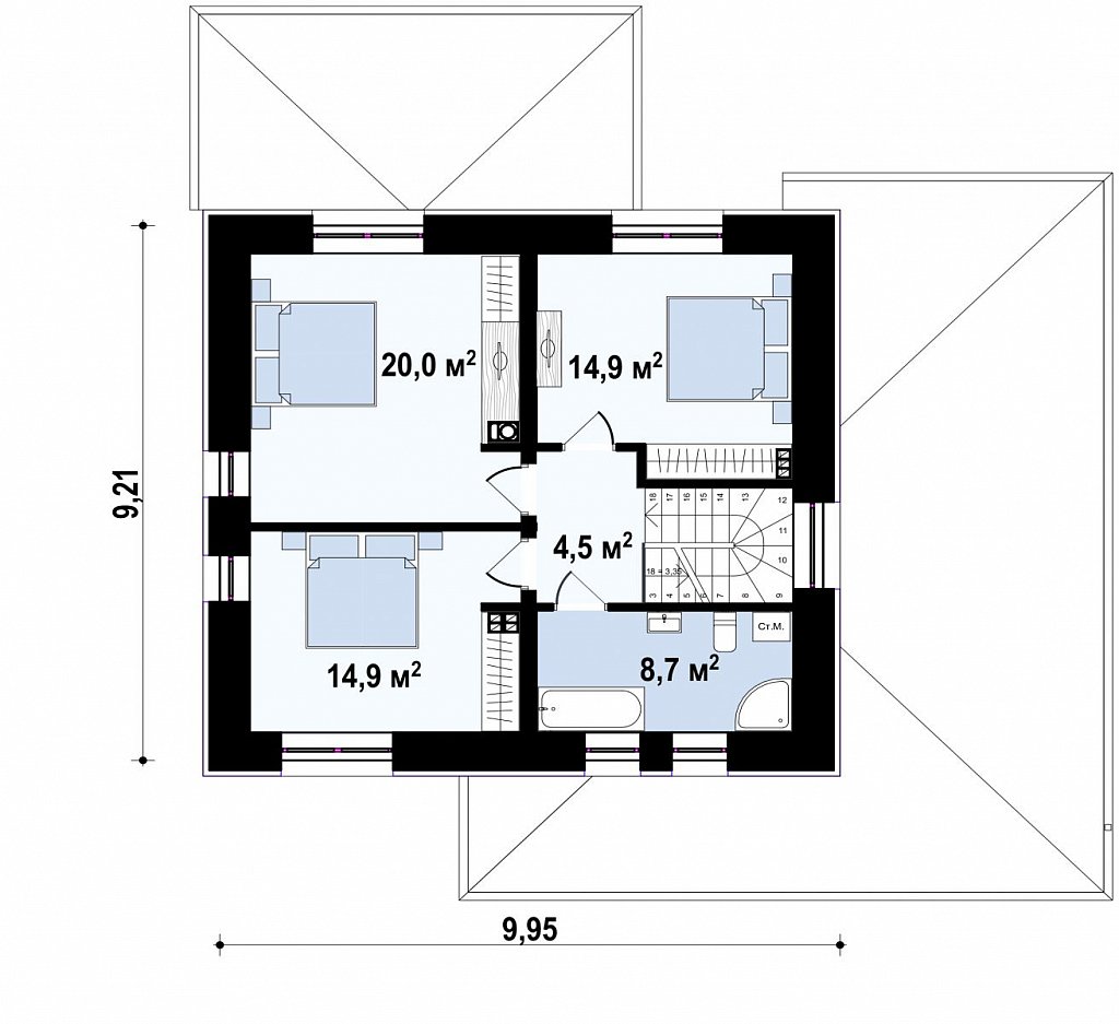План проекта дома S3-176-2 фото 2