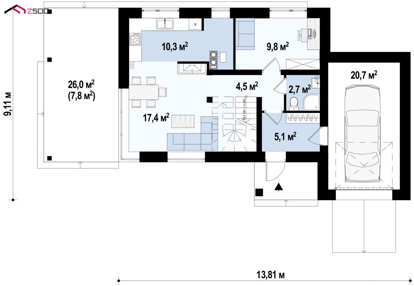 План проекта дома S3-160-1 фото 1