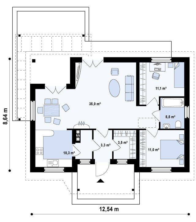 План проекта дома S3-80 фото 1