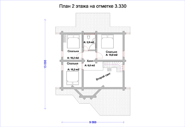 План проекта дома W6-124 фото 2
