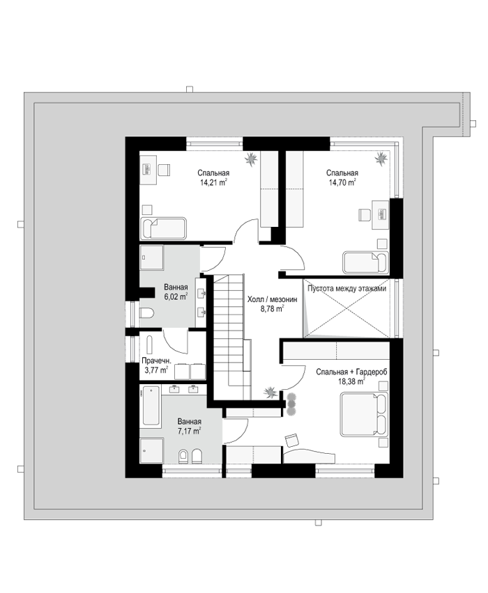 План проекта дома S8-279-3 фото 2