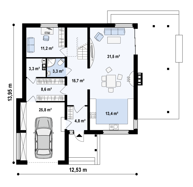 План проекта дома S3-202-1 фото 1