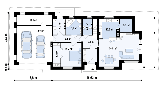 План проекта дома S3-258 фото 1