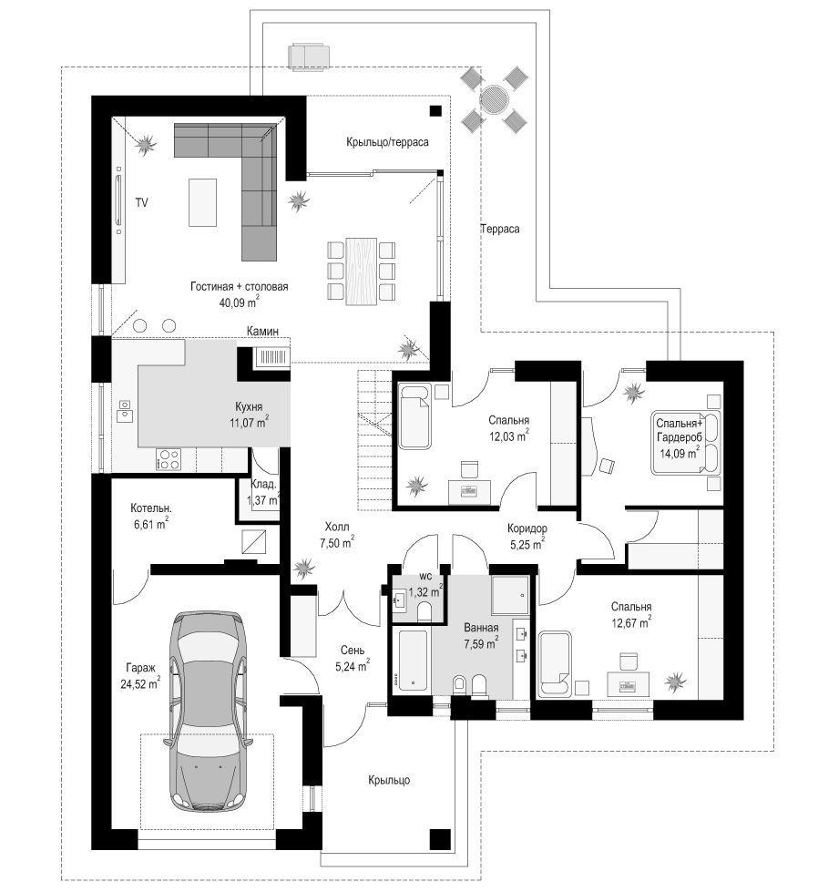 План проекта дома S8-189-1 фото 1