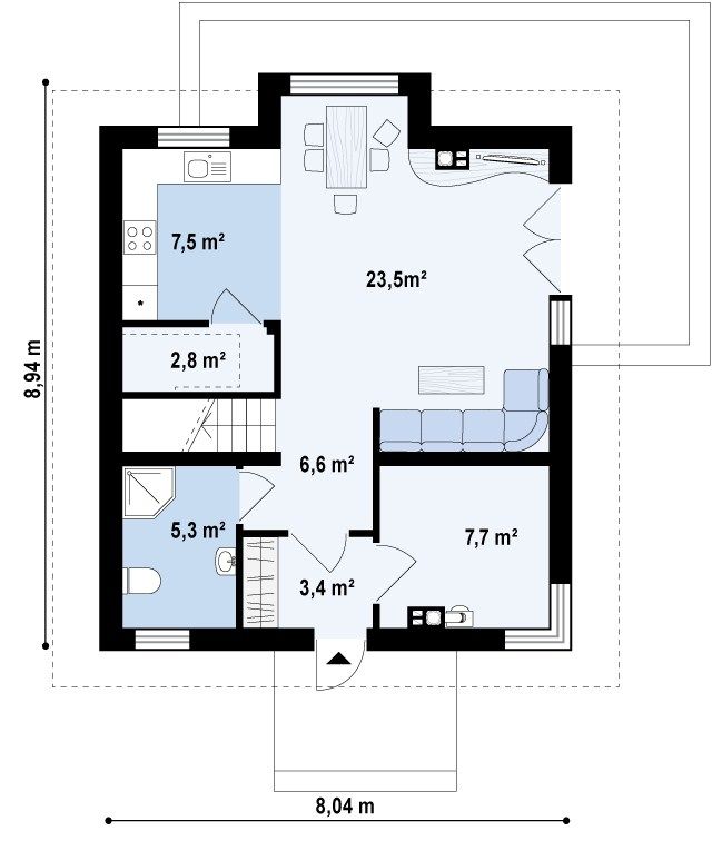 План проекта дома S3-109-3 фото 1