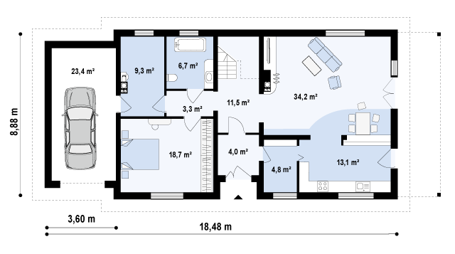 План проекта дома S3-206 фото 1