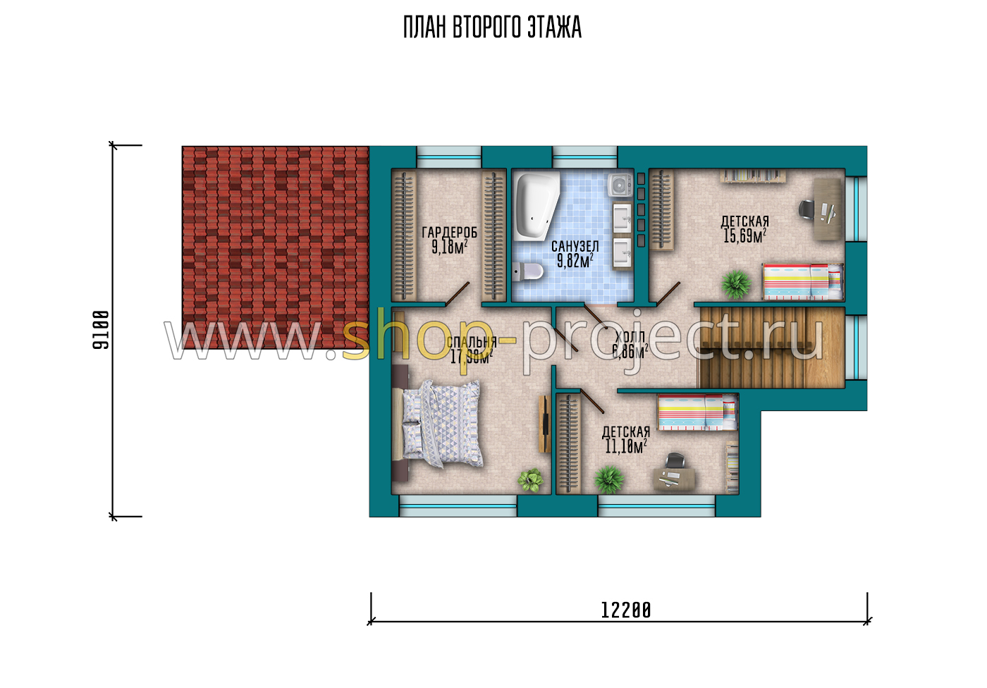 План проекта дома S2-174-1 фото 2