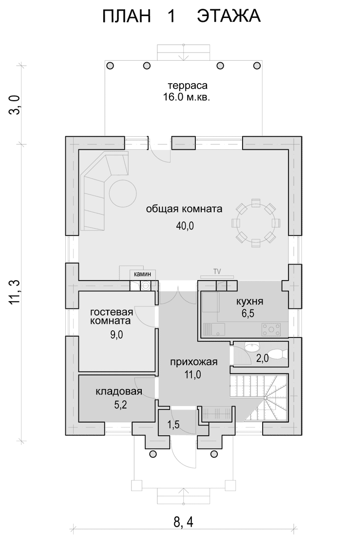 План проекта дома S1-150 фото 1