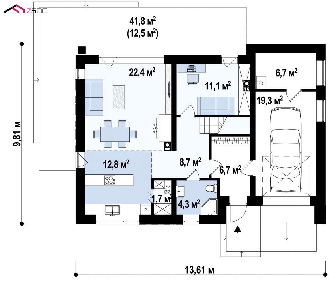 План проекта дома S3-208-1 фото 1