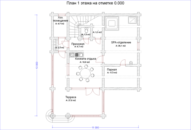План проекта дома WB6-436 фото 1