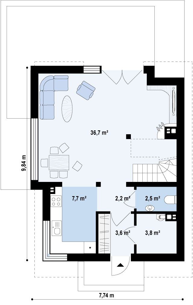 План проекта дома S3-103-1 фото 1