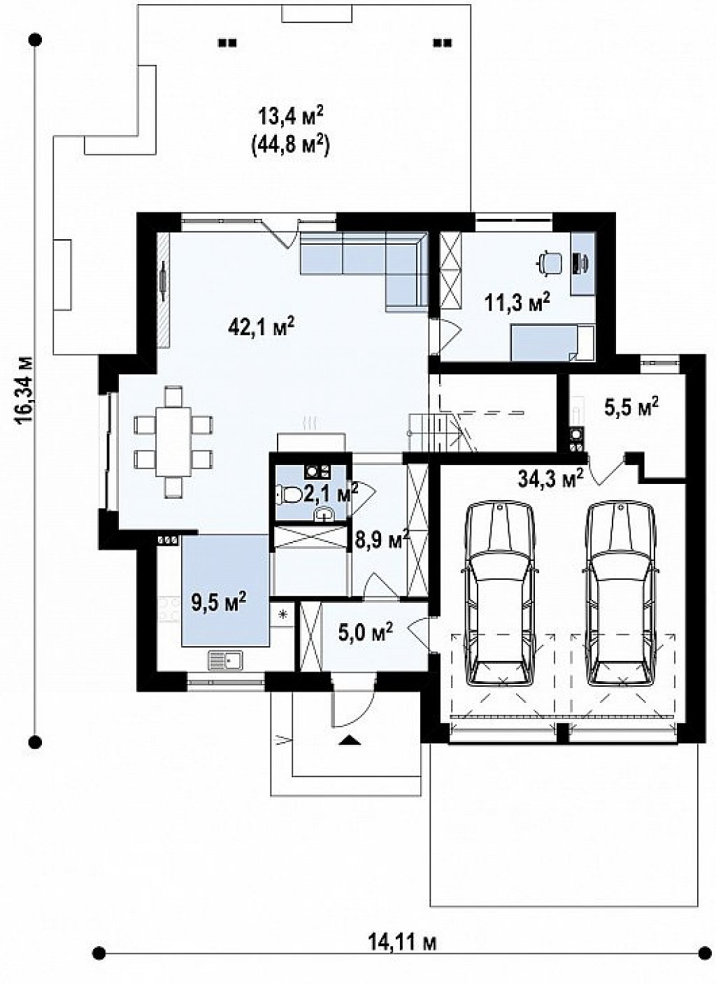 План проекта дома S3-252-3 фото 1