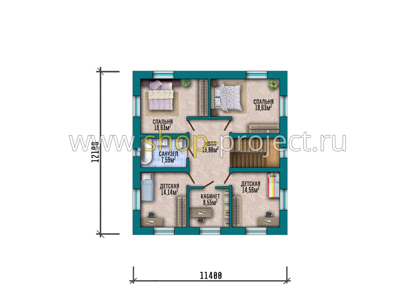 План проекта дома S2-213-4 фото 2