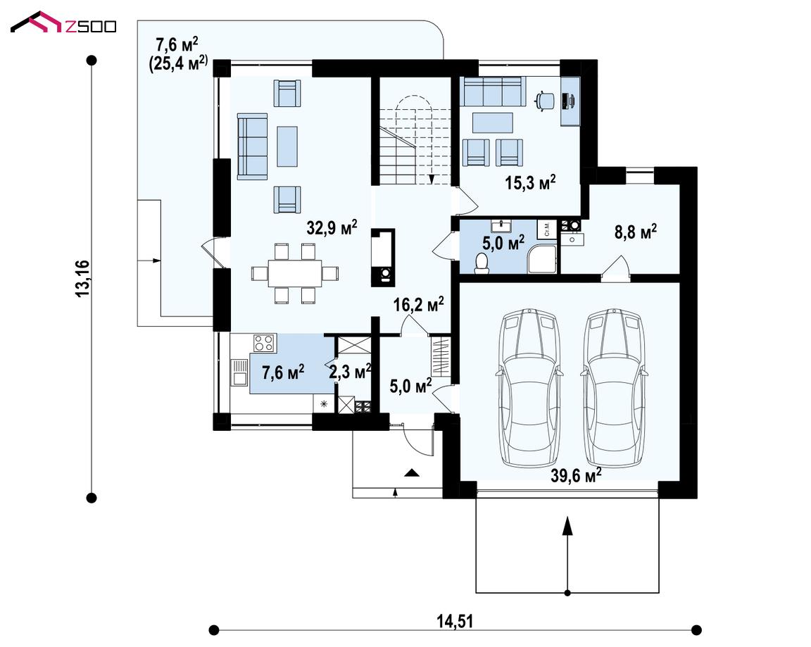 План проекта дома S3-227-2 фото 1