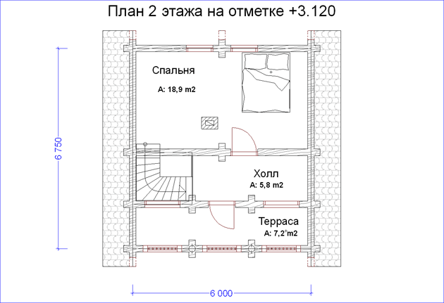 План проекта дома WB6-66-1 фото 2