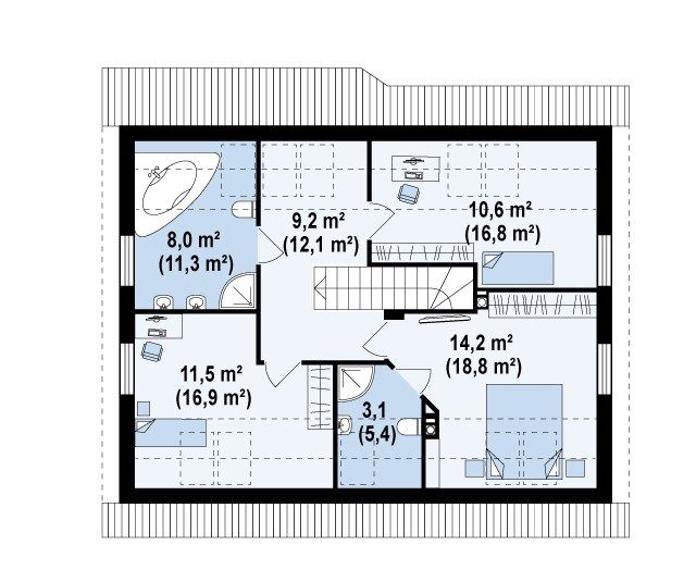 План проекта дома S3-154-2 фото 2