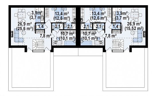 План проекта дома S3-182-5 фото 2