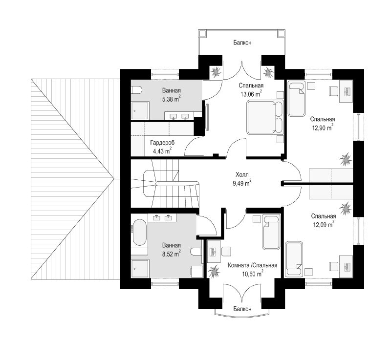 План проекта дома S8-230-1 фото 2