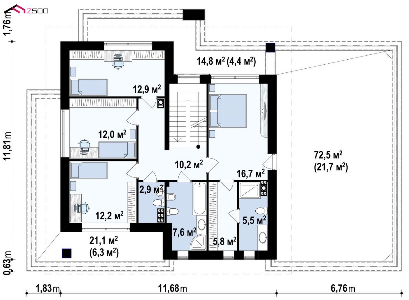План проекта дома S3-250-1 фото 2
