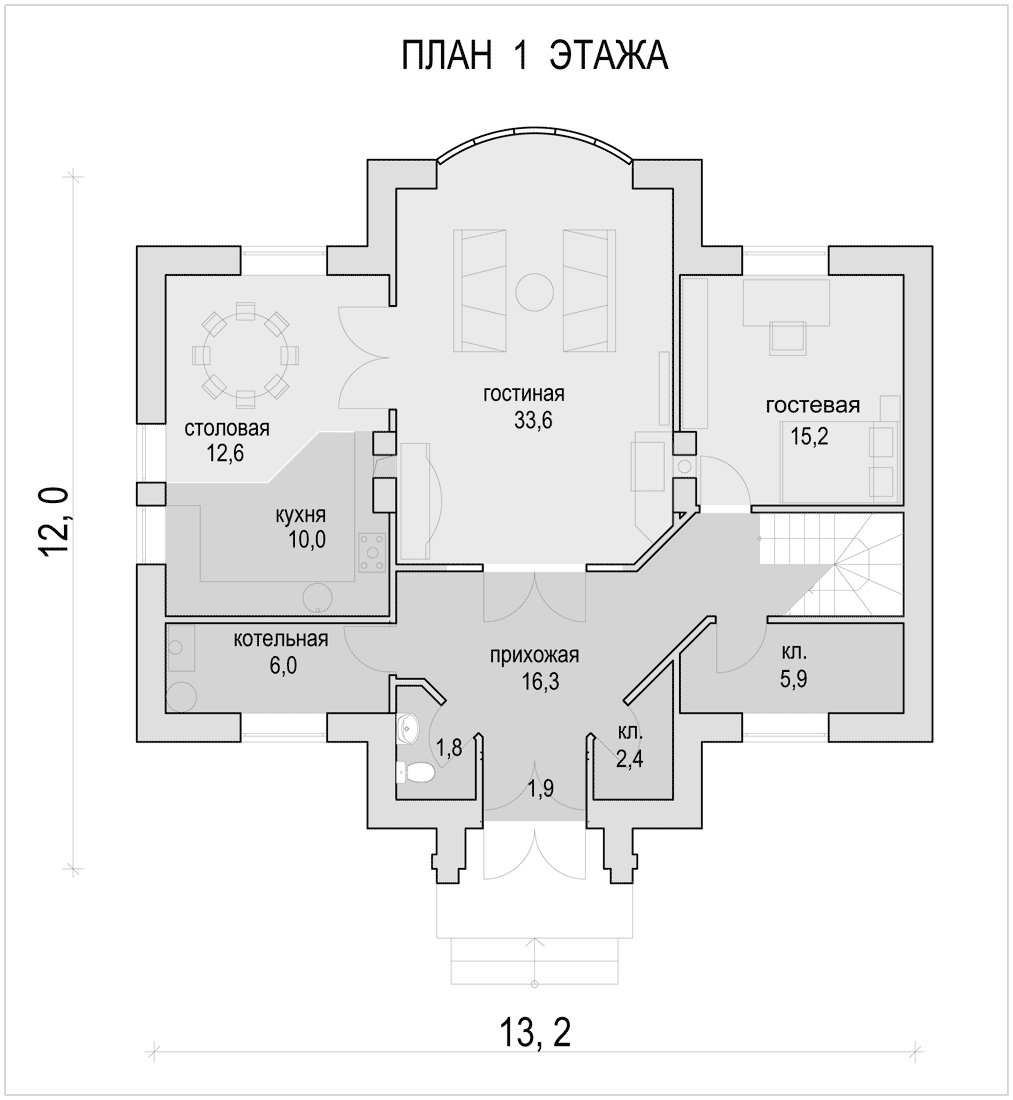 План проекта дома S1-208-1 фото 1