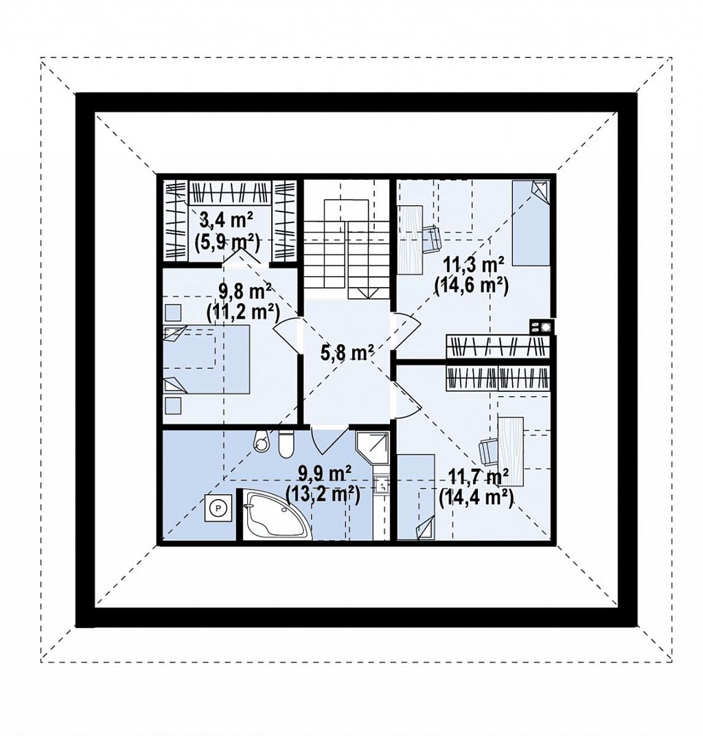 План проекта дома S3-167-8 фото 2