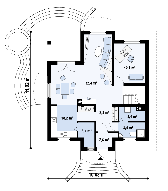 План проекта дома S3-156-2 фото 1